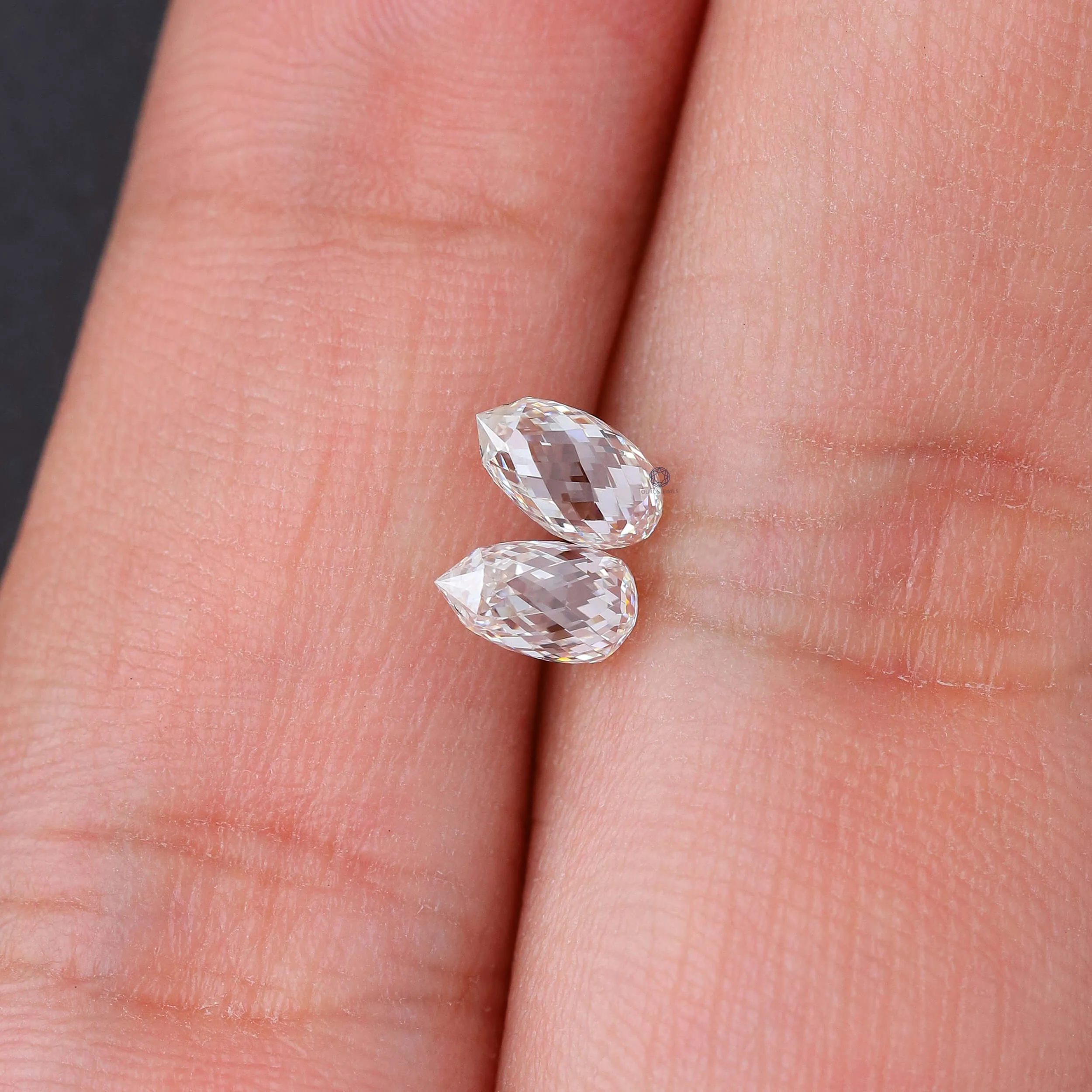 Pineapple Cut Matching Pair Of Lab Grown Diamond