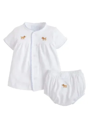 Pinpoint Layette Knit Set - Lab