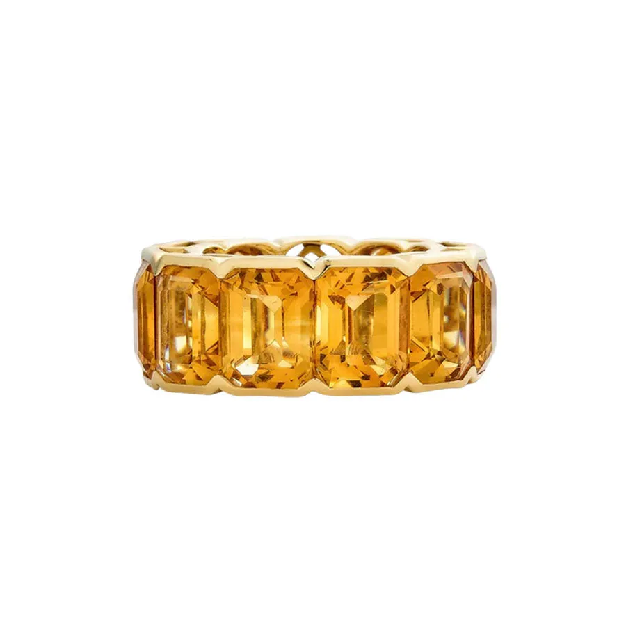 Piranesi Pietra Emerald Cut Citrine Eternity Band