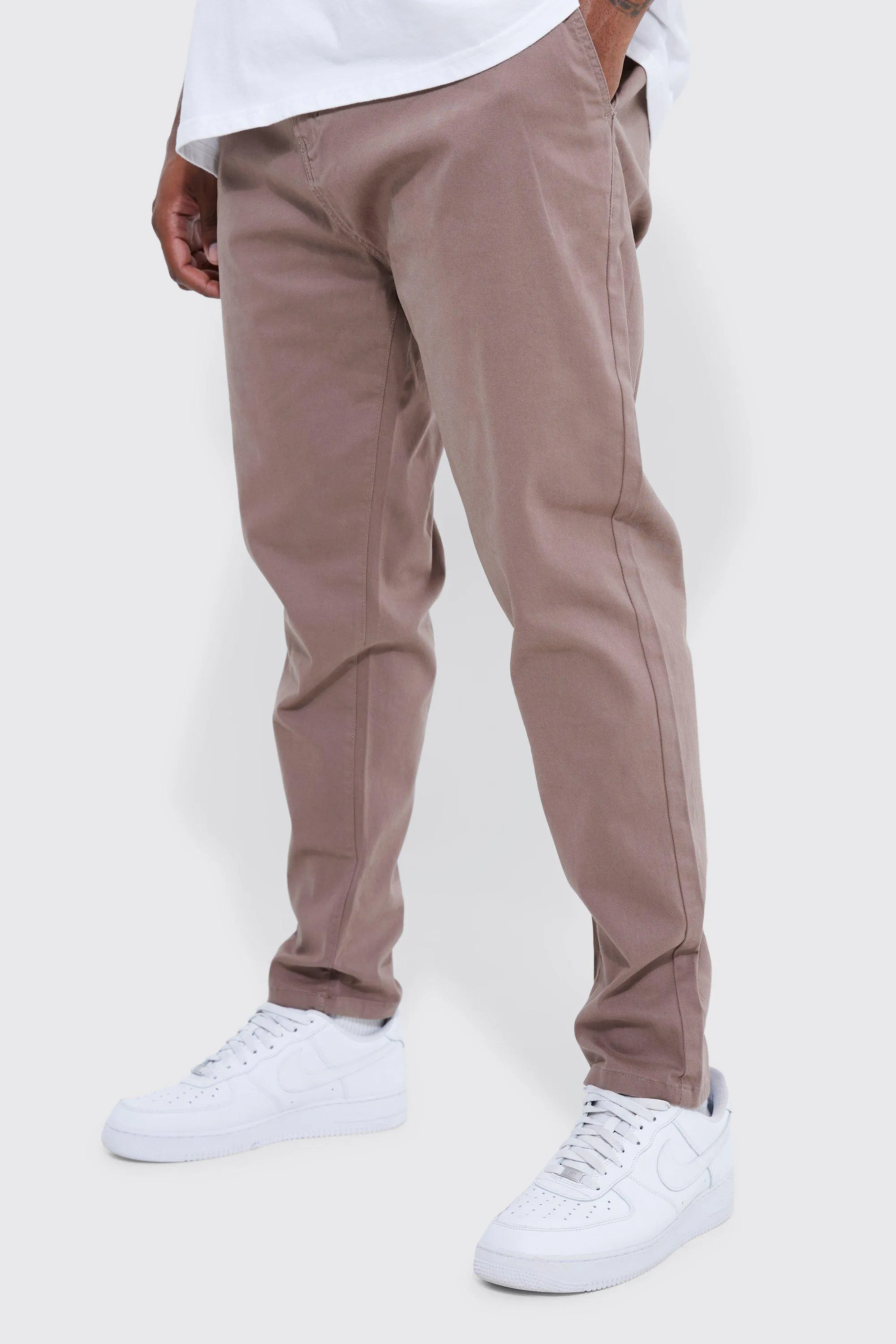 Plus Fixed Waist Stretch Skinny Chino | boohooMAN UK