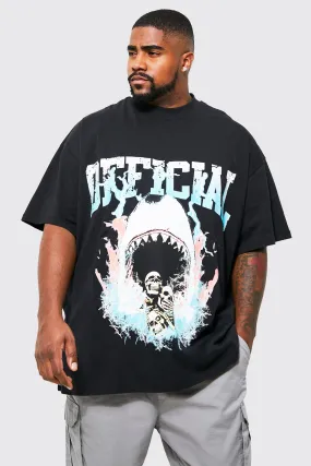 Plus Oversized Shark Graphic T-shirt