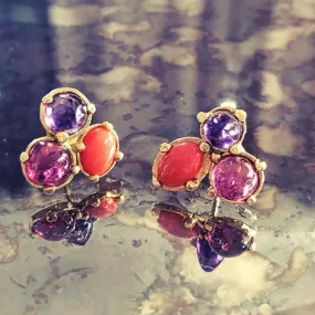 PROVENCE SUNSET BOHEME GEM CLUSTER STUDS