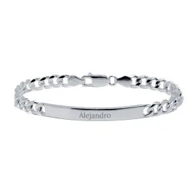 Pulsera Barbada Maciza 5mm Plata