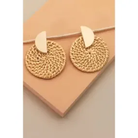 Raffia Geo Post Earring