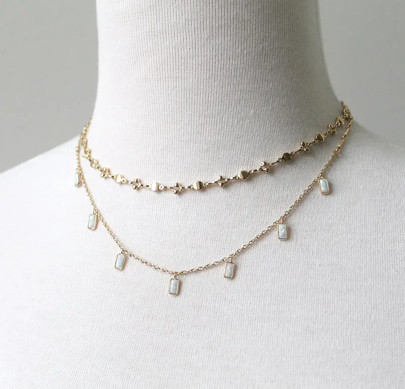 Rectangle Opals Necklace