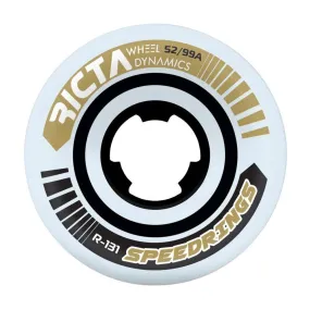 Ricta Speedrings Slim Skateboard Wheels 99a White 52mm