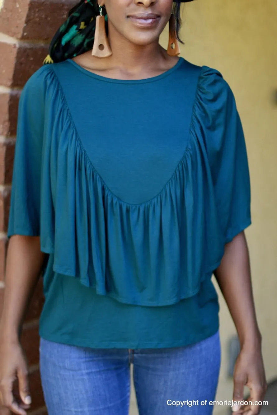 Ruffled Shield Top