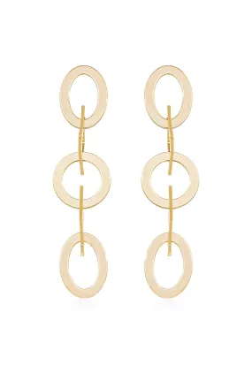 Shapely Dangles 18k Gold Plated Earrings