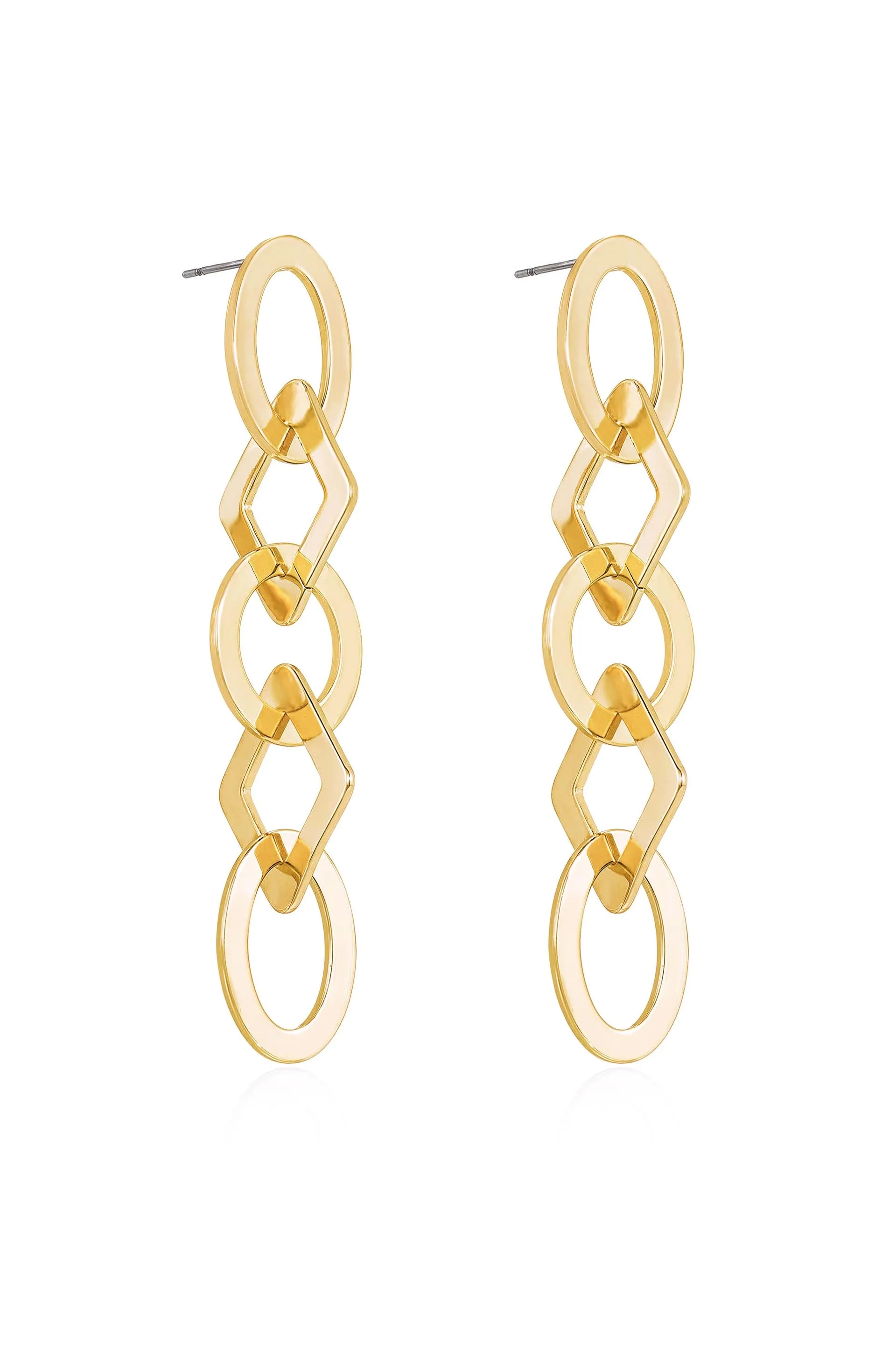 Shapely Dangles 18k Gold Plated Earrings