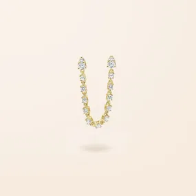 Single 14K Gold Connect Diamond Chain Stud Earring