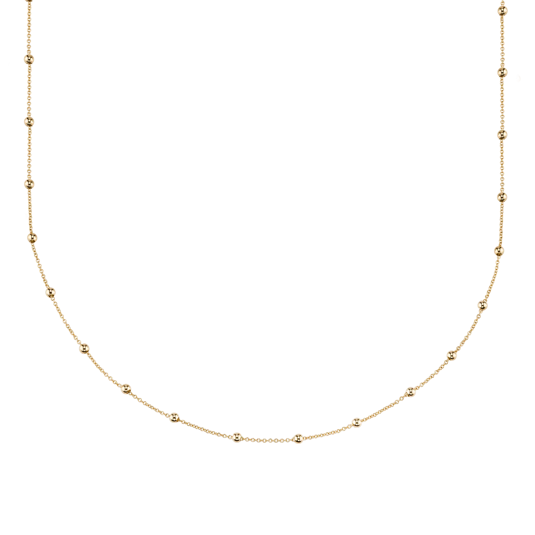 Sphere Chain Necklace - 14k Yellow Gold