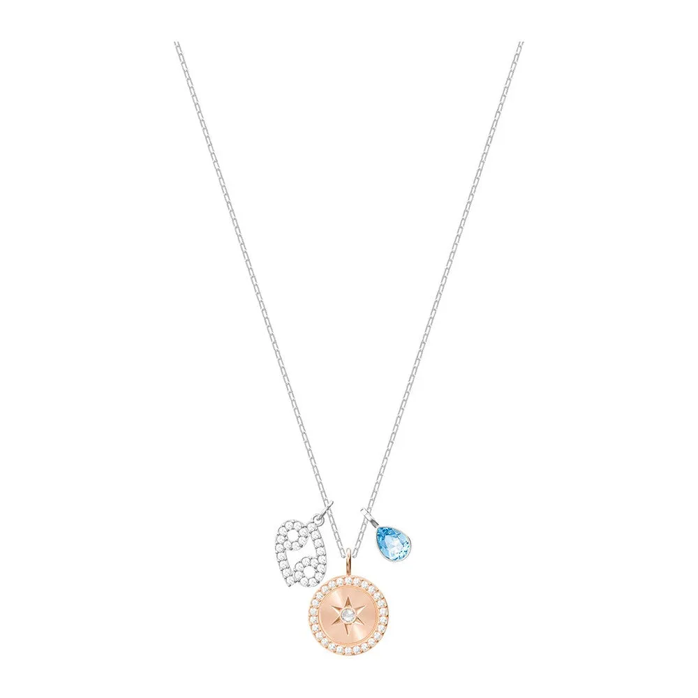 Swarovski Zodiac Pendant CANCER, Aqua, Rhodium Plating -5349215