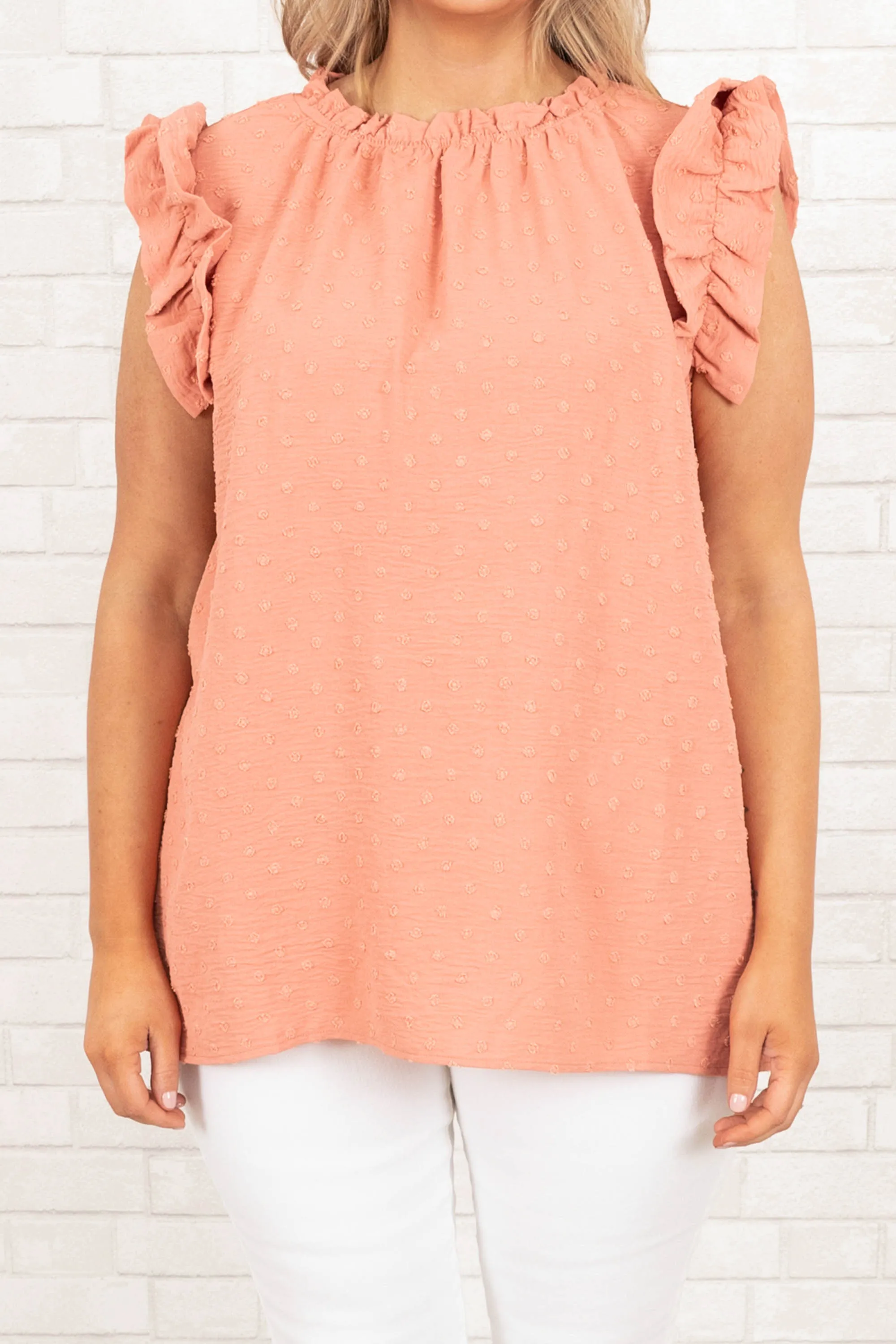 Sweetie Pie Top, Burnt Coral