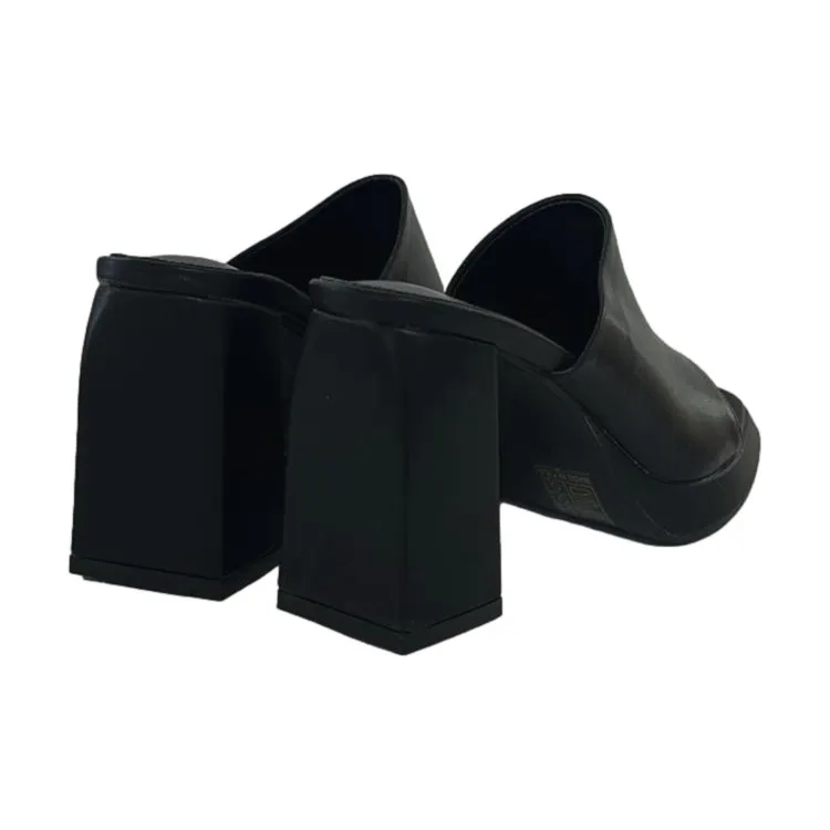 SWISH B1 Sandalo Sabot Donna con Tacco Alto Nero