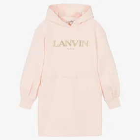 Teen Girls Pink Cotton Hoodie Dress