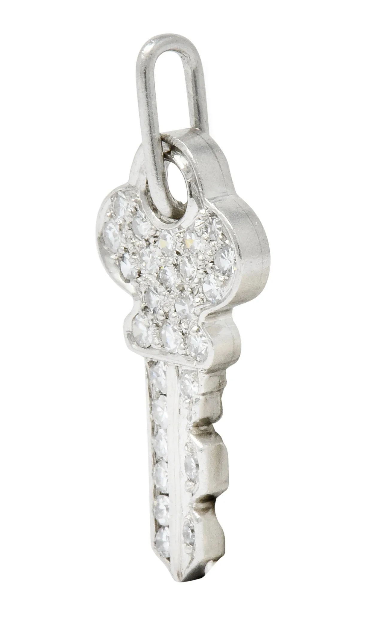 Tiffany & Co. Diamond Platinum Key Charm Circa 1950