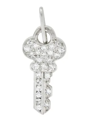 Tiffany & Co. Diamond Platinum Key Charm Circa 1950