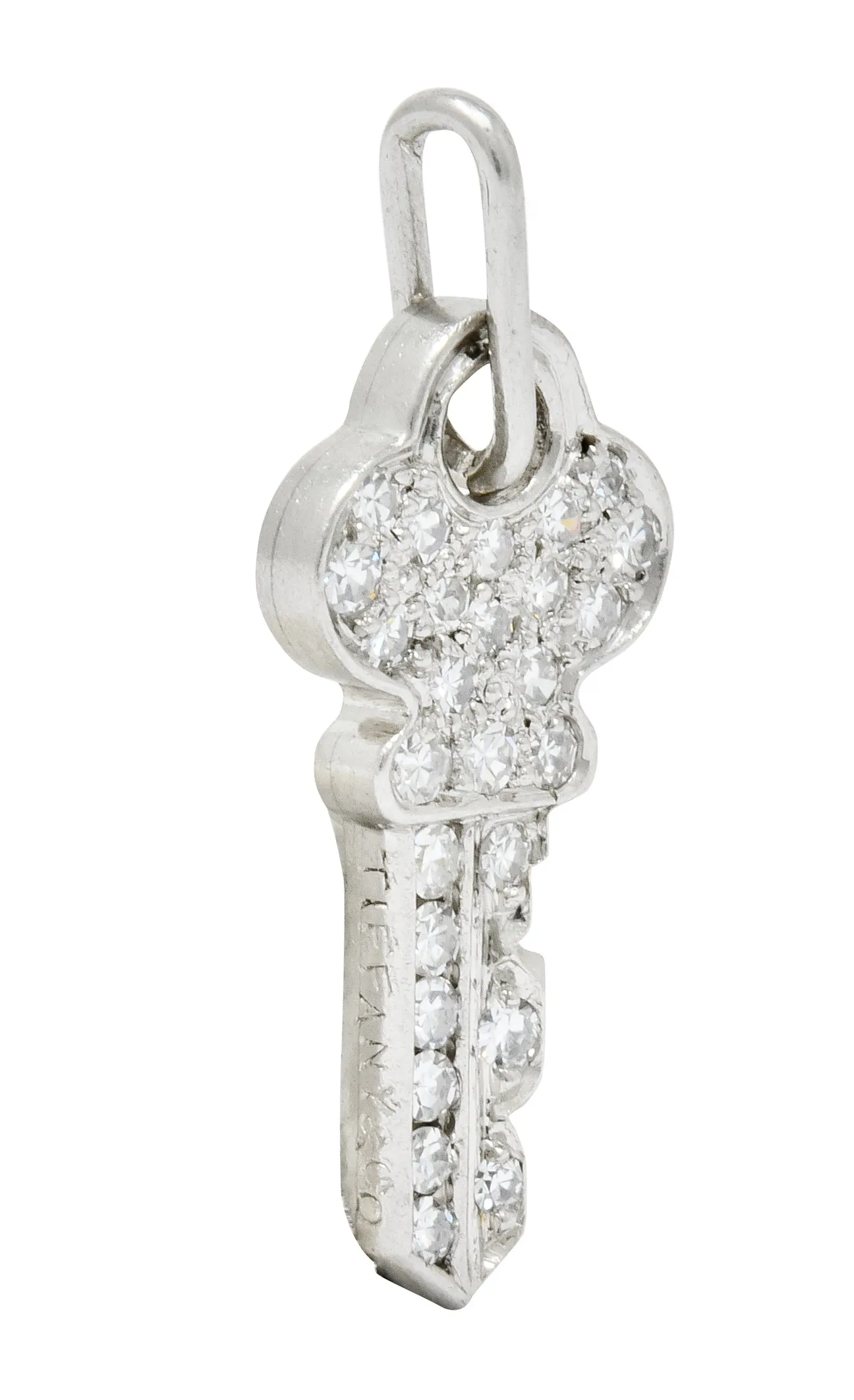 Tiffany & Co. Diamond Platinum Key Charm Circa 1950