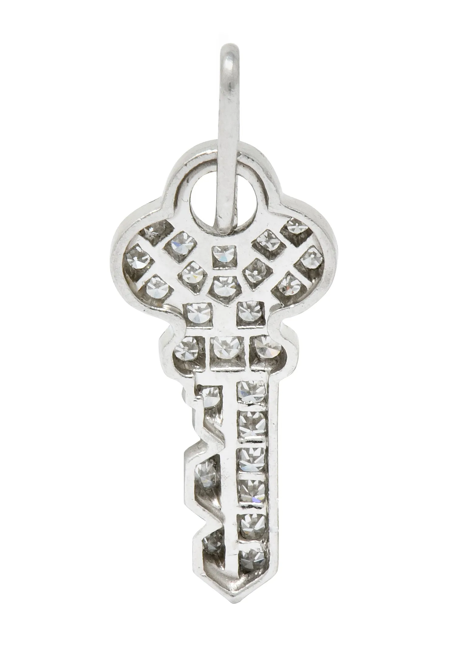 Tiffany & Co. Diamond Platinum Key Charm Circa 1950