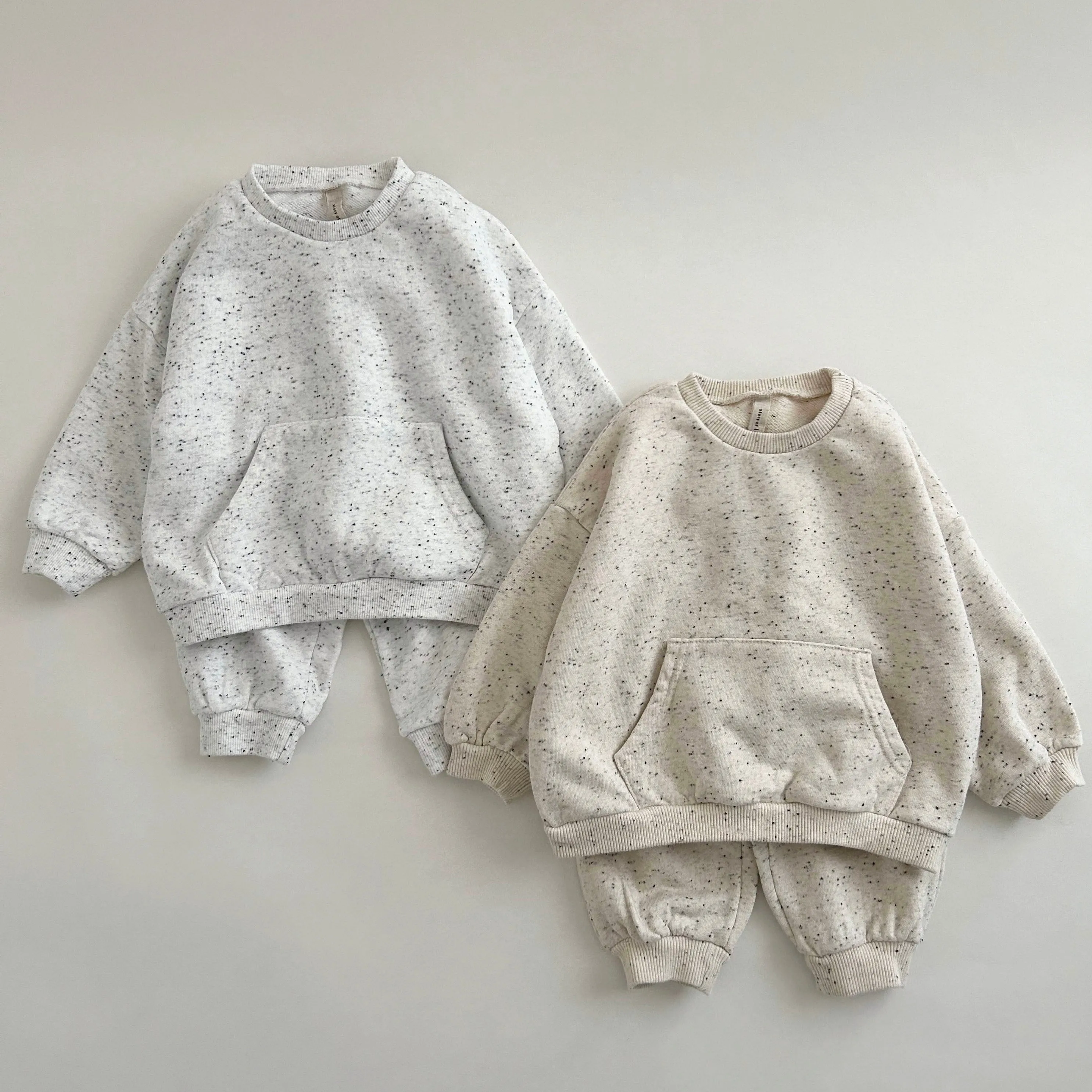 Toddler Kangaroo Pocket Confetti Sweatshirt and Jogger Pants Set (1-6y) - 2 Colors