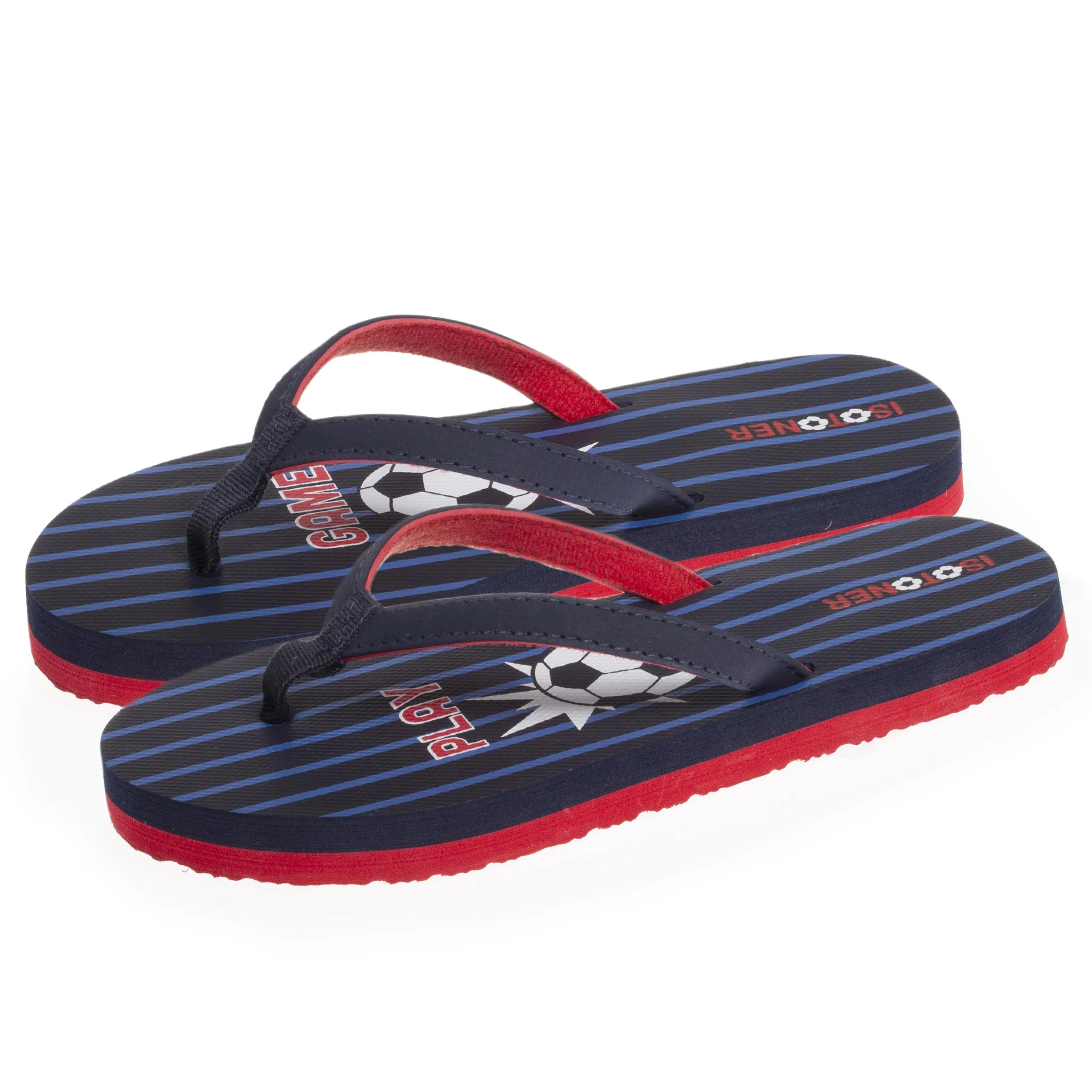 Tongs Enfant Football Marine