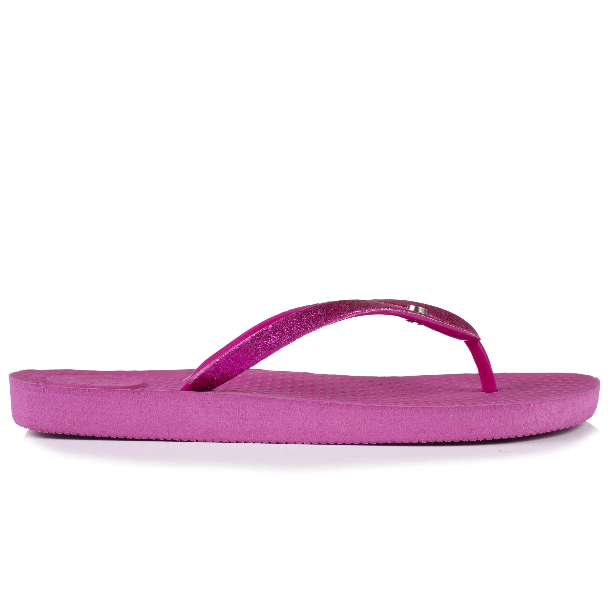 Tongs Femme tige paillettes Fuchsia