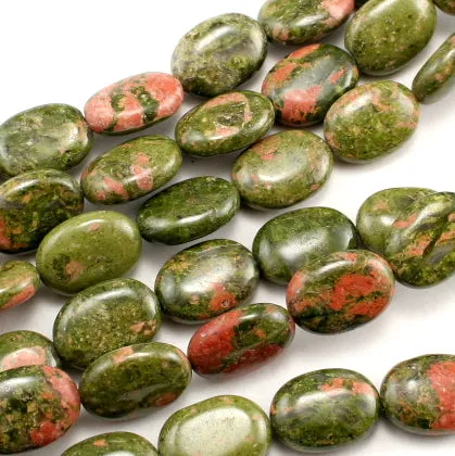 Unakite Puff Oval 13x18mm