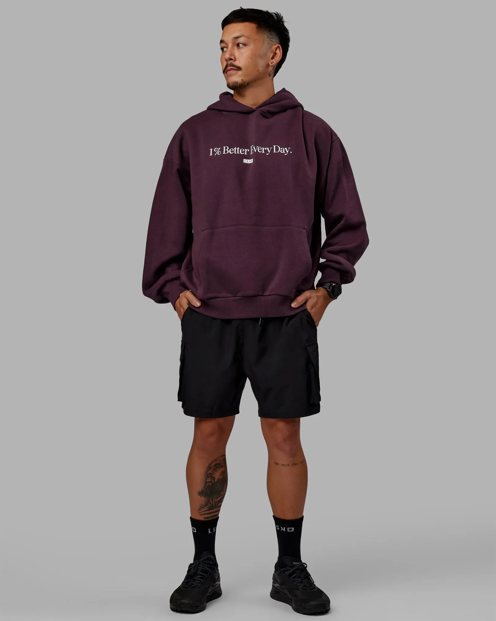 Unisex 1% Better Hoodie Oversize - Midnight Plum