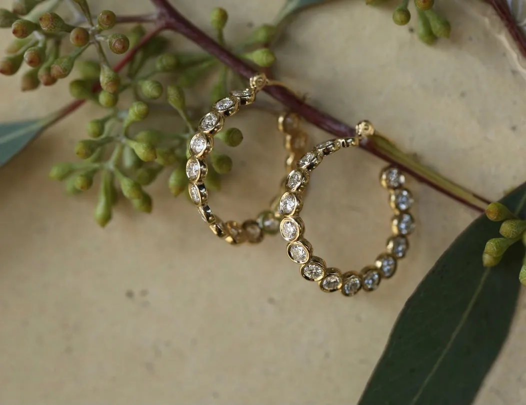 Victorian Twist Diamond Hoops