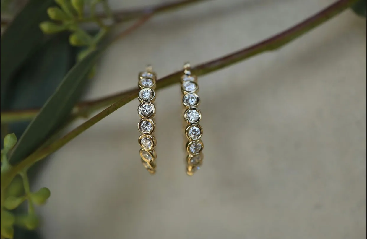 Victorian Twist Diamond Hoops