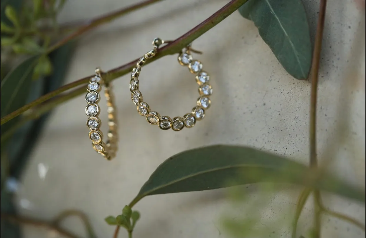 Victorian Twist Diamond Hoops