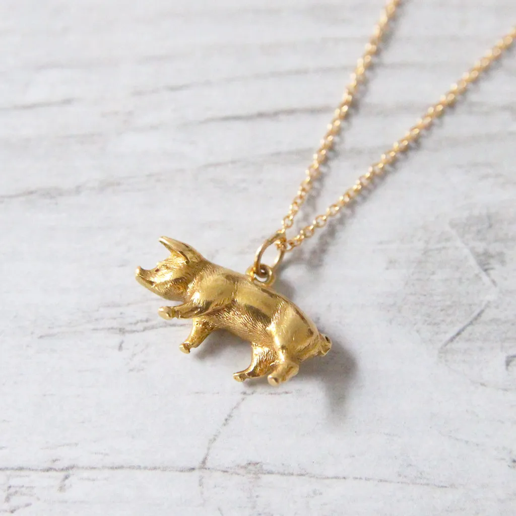 Vintage 18ct Gold 'Lucky Pig' Charm Pendant