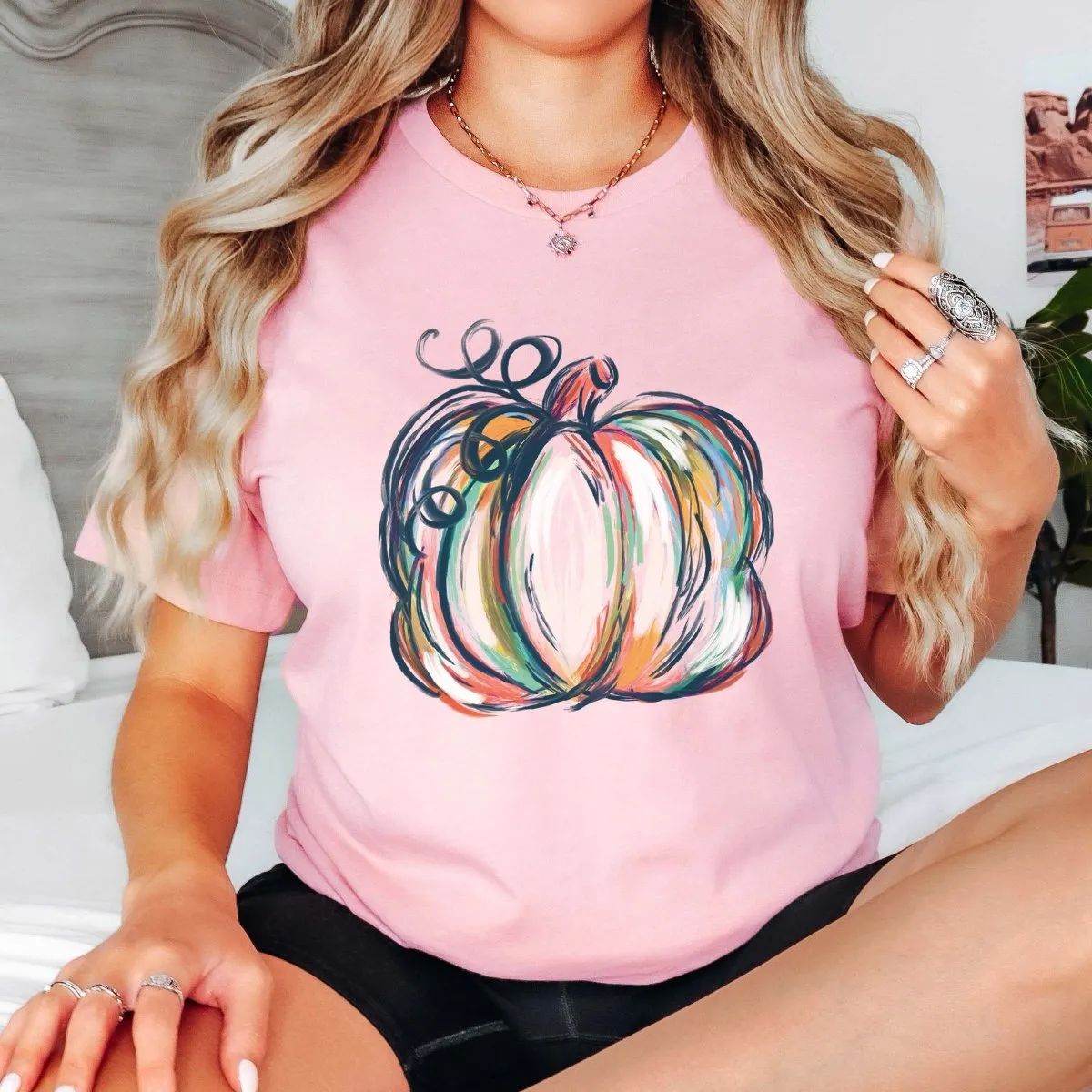 Watercolor Pumpkin Bella Graphic Tee