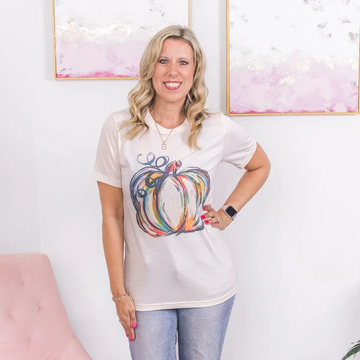 Watercolor Pumpkin Bella Graphic Tee